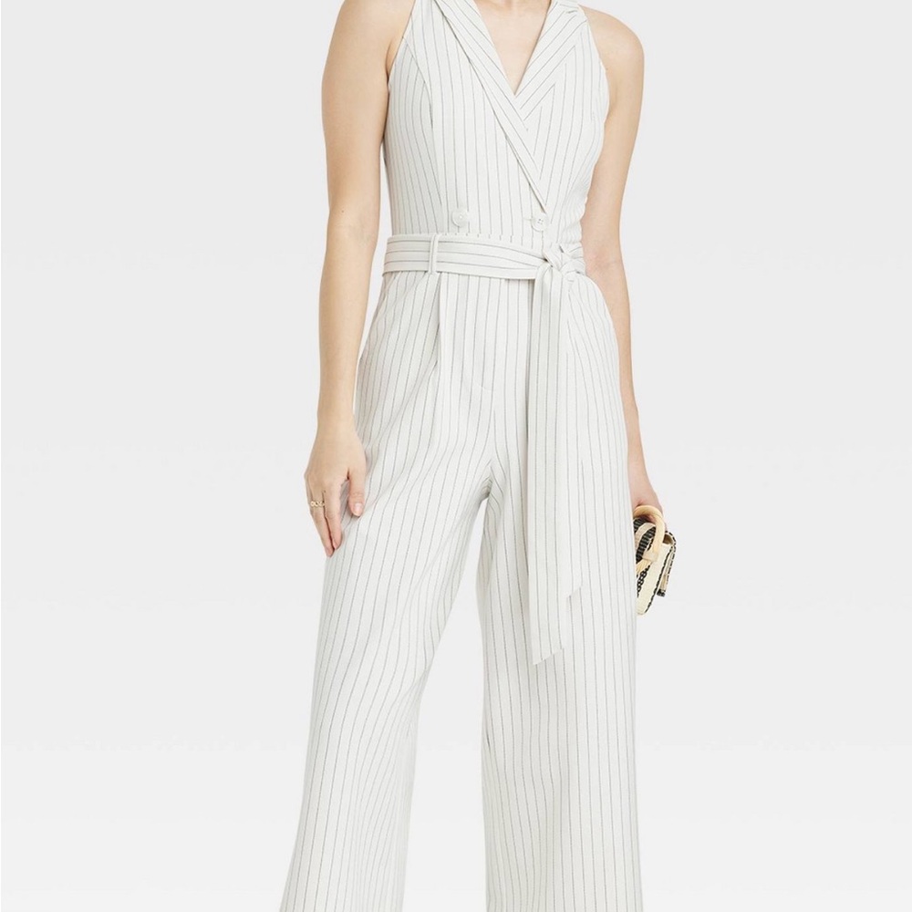 White Striped Jumpsuit